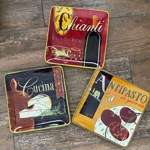 Pier 1 Imports Cucina Flavors of Tuscany Square Plates Set of 3